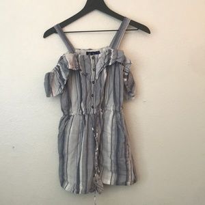 Light blue striped romper